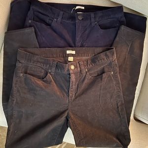 Jcrew Lot of 2 toothpick Corduroy Pants - size 28